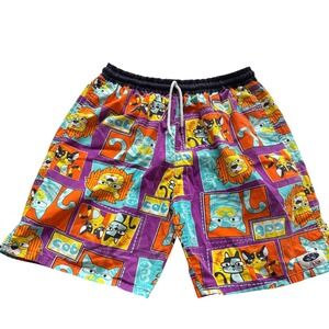Vtg 80s/90s Big Cat Shorts JJ New Sport Club Thailand Shorts Medium‎ Retro